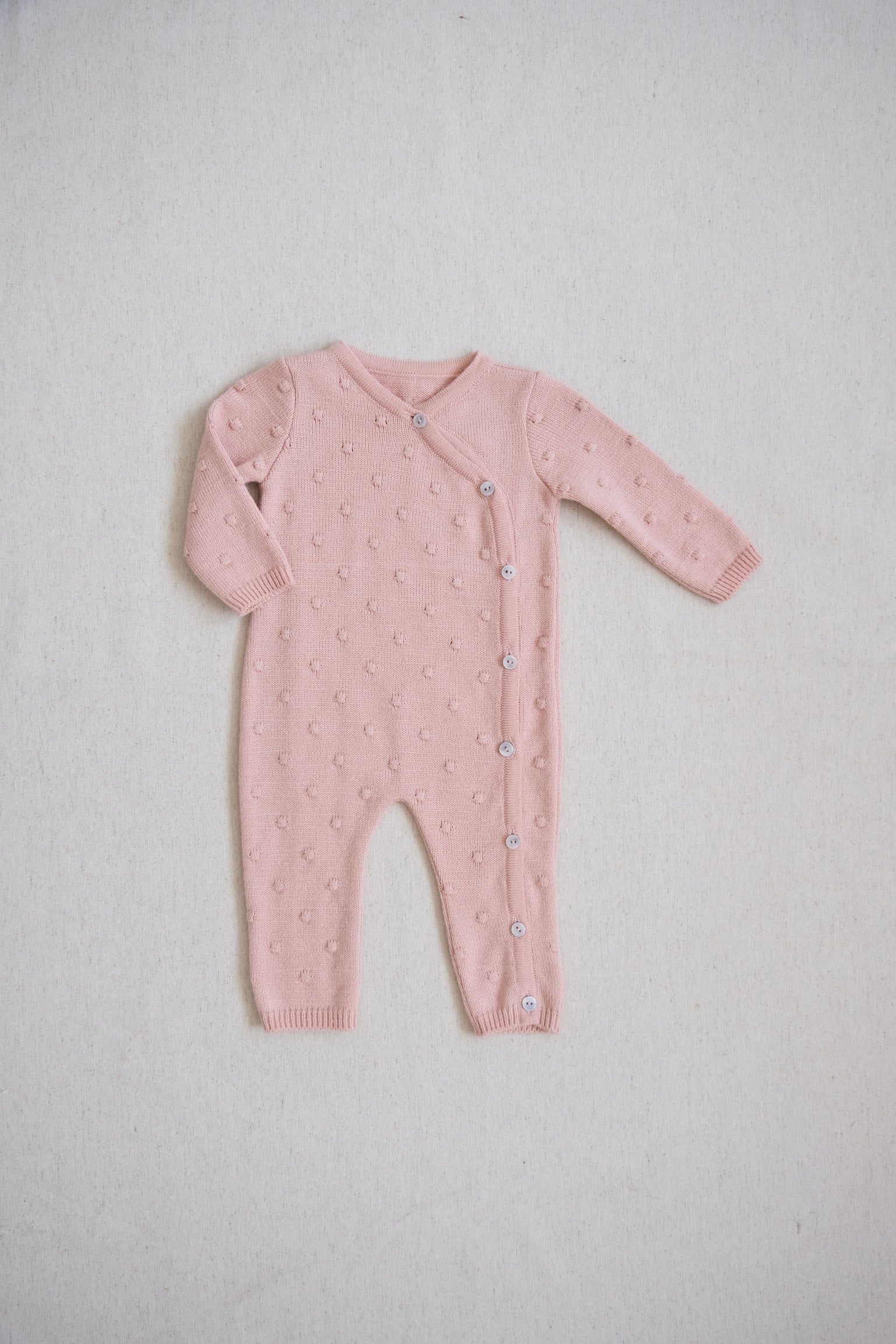 Mameluco Tejido Nudos Rosa