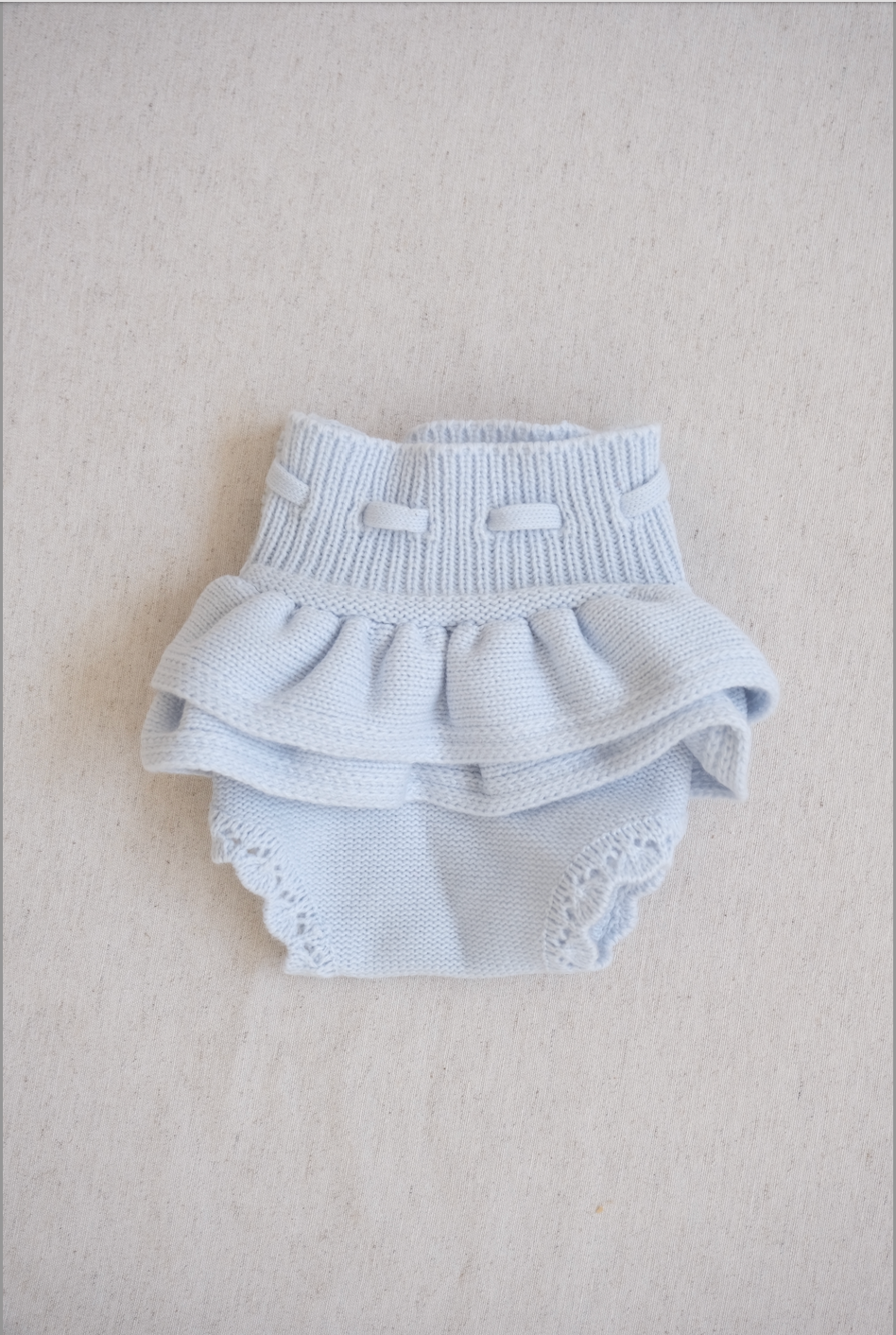 Calzon Tejido con Olanes Azul Bebe