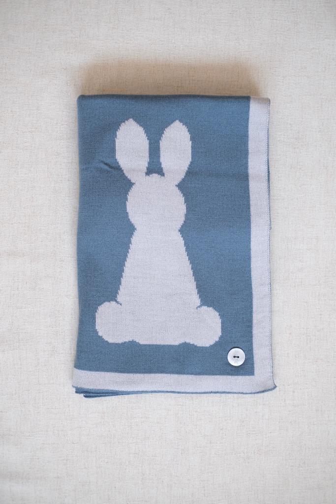 Cobija con Conejo Azul Petroleo